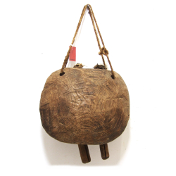 Dzwonek pasterski drewniany Vintage na sznurze XL